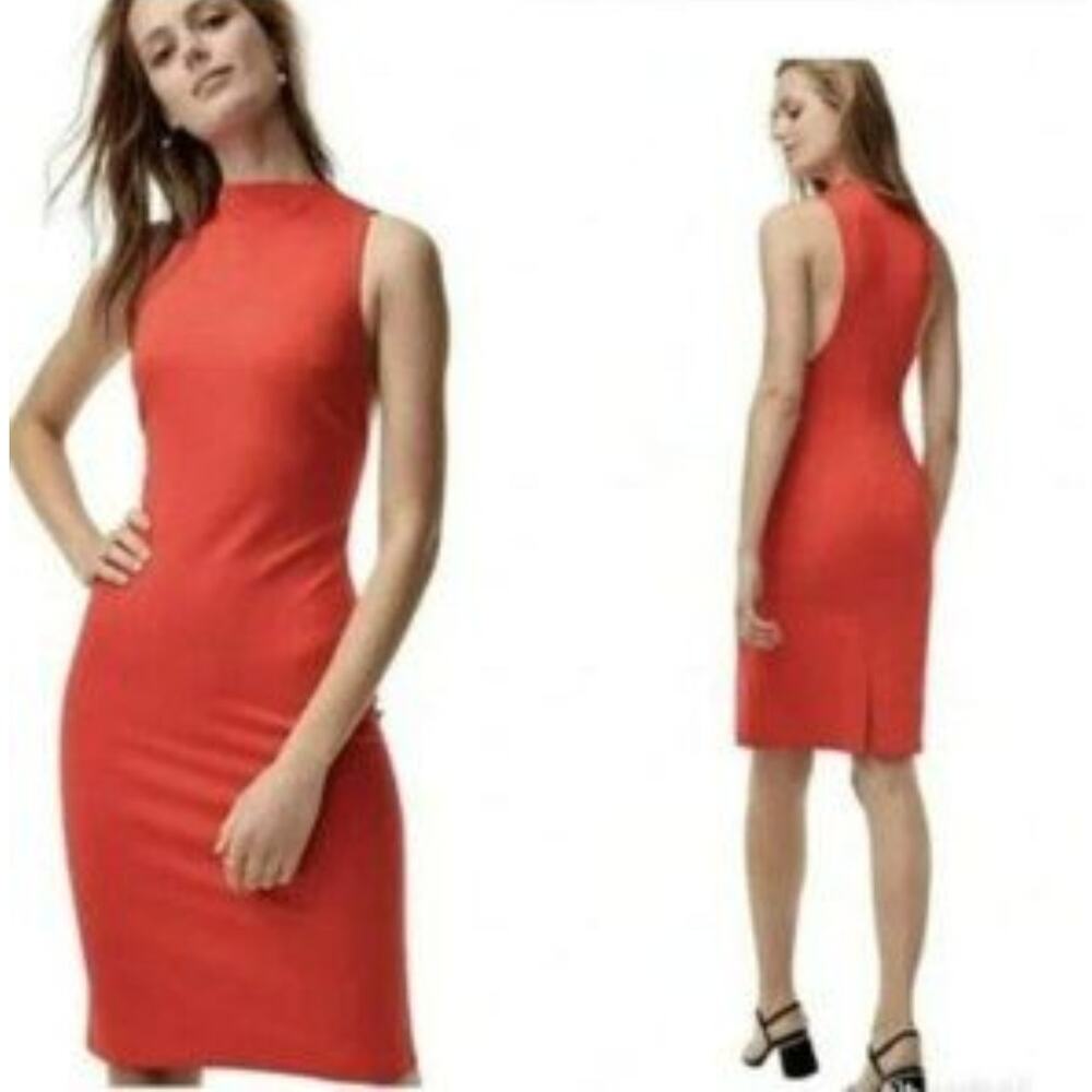 Babaton Red Matheson High Neck Sleeveless Midi Dress Size 4 Holiday‎ Valentine